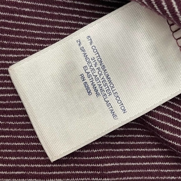 Lands End Women's Burgundy Boatneck Ribbed Knit Three Quarter‎ Sleeve Top - Picture 5 of 7